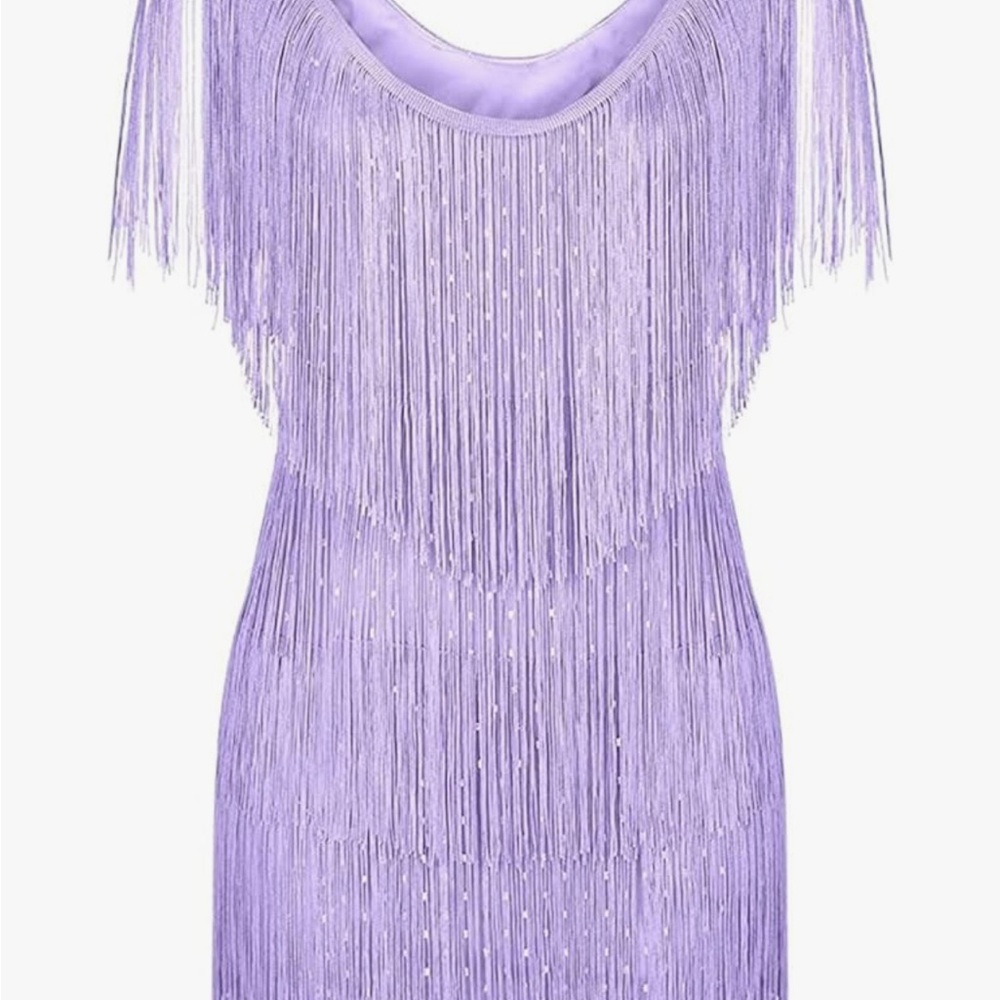 Fringe Lavender Dress